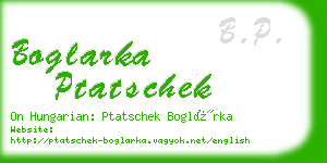 boglarka ptatschek business card